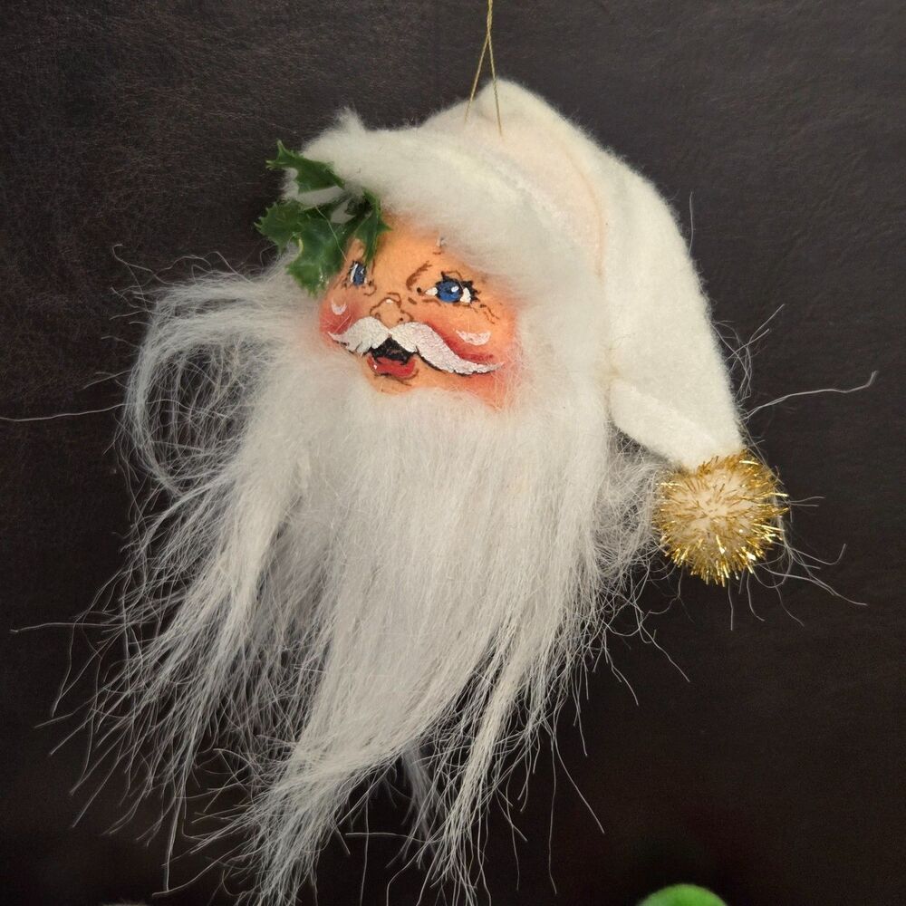 Vtg ANNALEE Christmas Bedtime Bear Snowflake Song bird Santa Ornament 3 Pc Lot - Picture 4 of 12